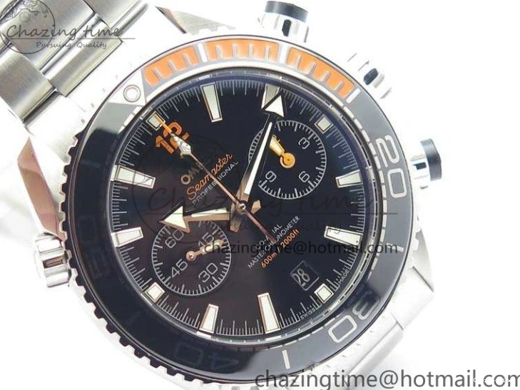 0424 FastDry Planet Ocean Master Chrono SS OM 1:1 Best Edition Black Dial On SS Bracelet A9900 V 8112